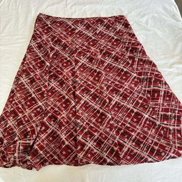 Vintage Emma James Maxi Skirt Y2K 90s Size 16 Flowy Lined Red Christmas Holidays - Picture 1 of 5